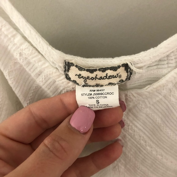 Eyeshadow Crotchet Stripe Tie Front Tank Top - Picture 8 of 8